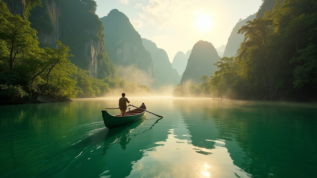 peaceful jungle river safari