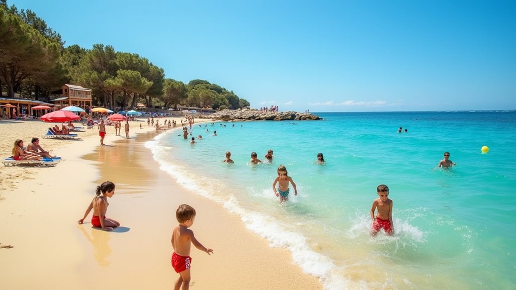 private safe shallow beach