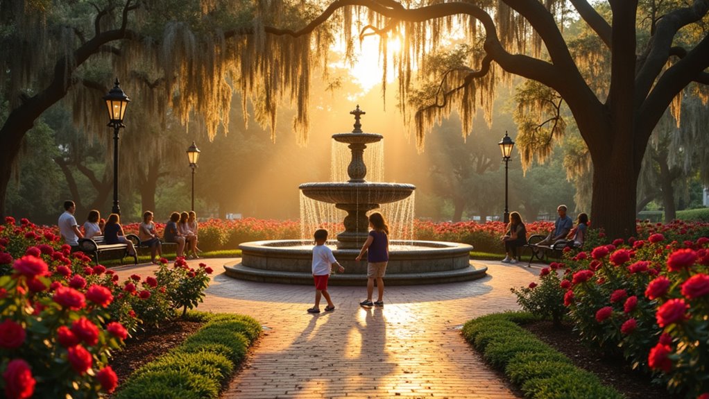 rose garden fountain photos