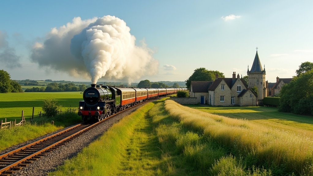scenic countryside railway journey