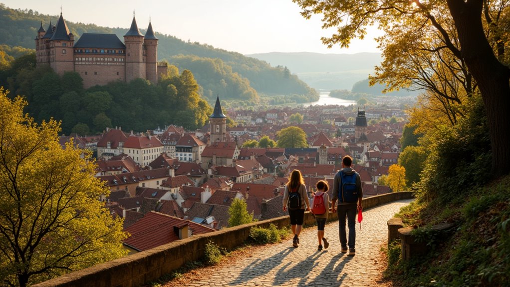 scenic family mountain hike