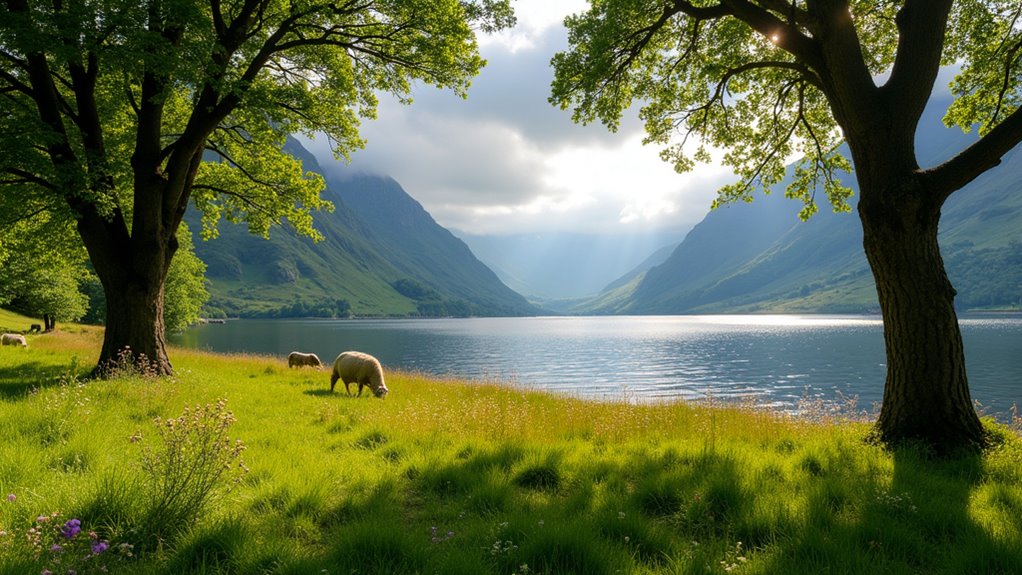 scenic lakeside family picnics
