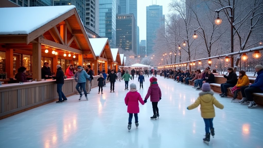 seasonal outdoor ice skating rink