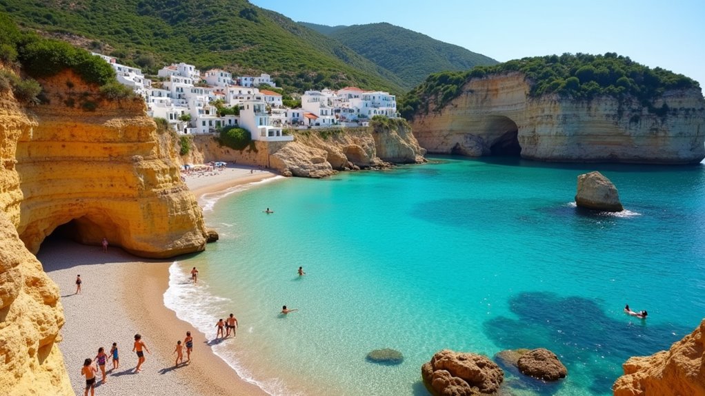 secluded coves with crystal clear waters