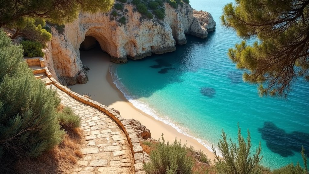 secluded mediterranean beach coves