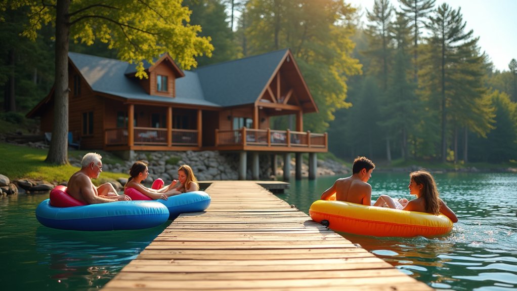 spacious waterfront family retreats