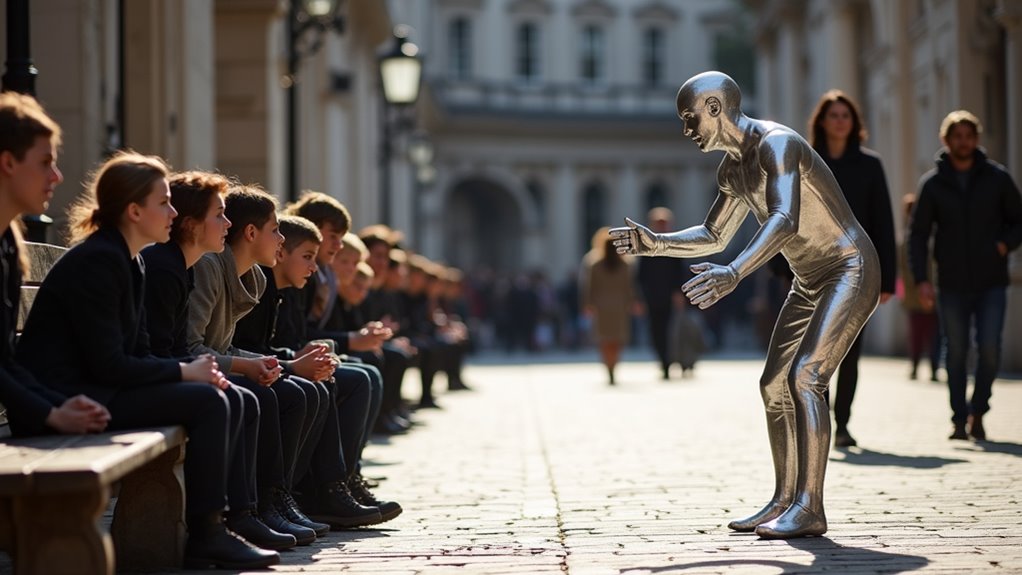 street performers entertain freely