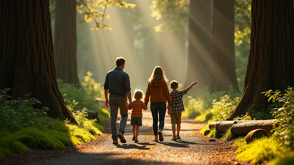tall trees family woodland walk
