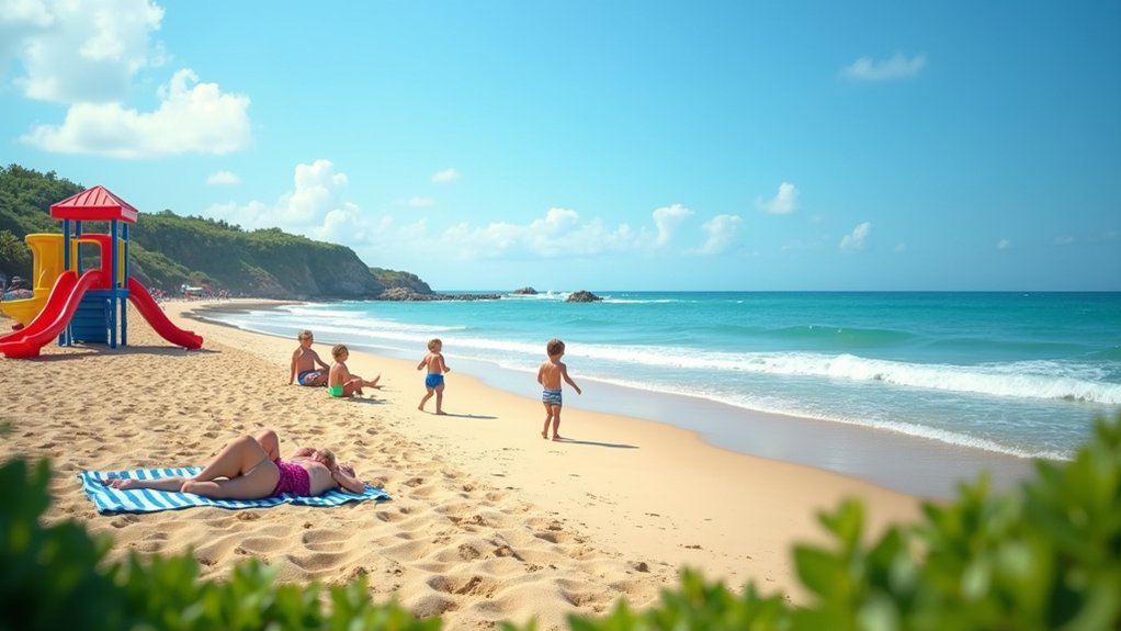 toddler friendly beach with playground
