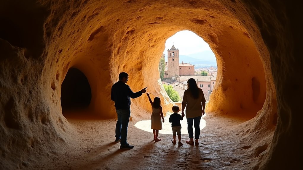 underground caves with medieval architecture