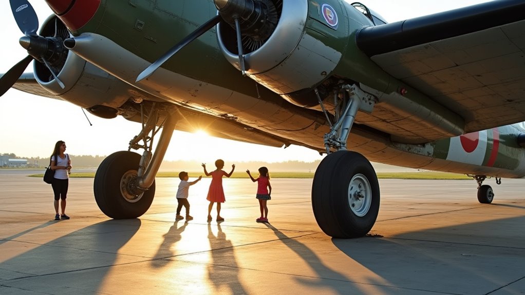 walk under historic aircraft