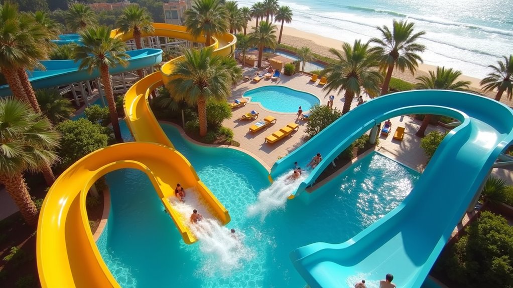 water park with slides