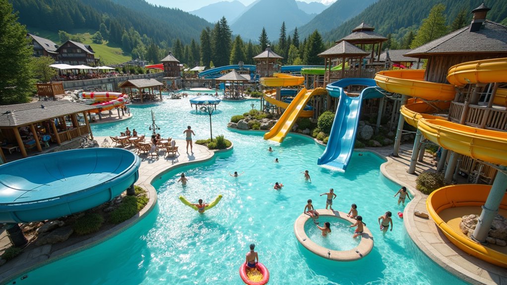 water park with slides