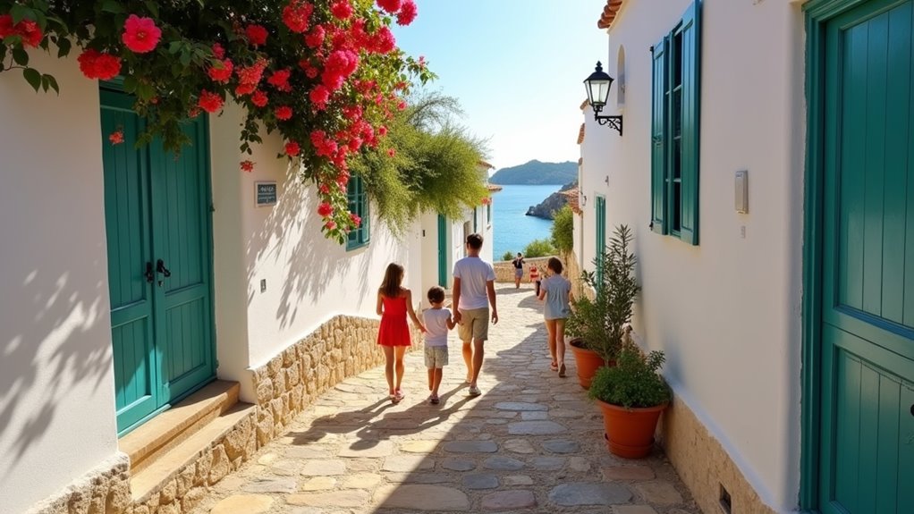 whitewashed houses and alleys