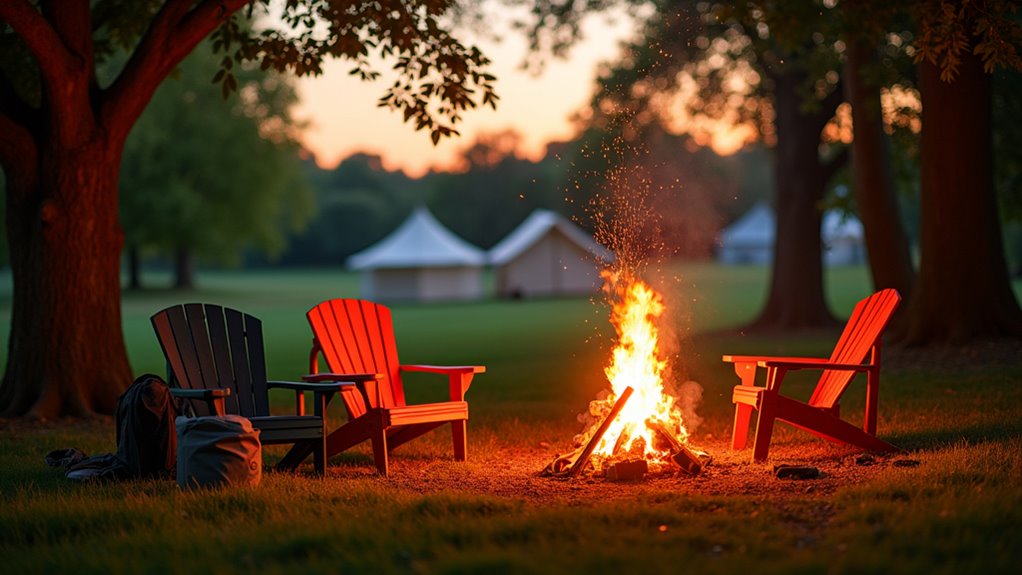 woodland glamping with firepits