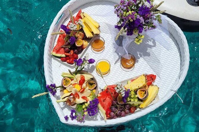 All incl. Rhenia & Sunset at Little Venice, hotel/cruise pickup - Stop 1: Rhenia – Swim, Sunbathe, and Savor Greek Wine