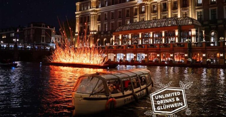 Amsterdam: Light Festival Boat with Unlimited Drinks & Snack - Key Points