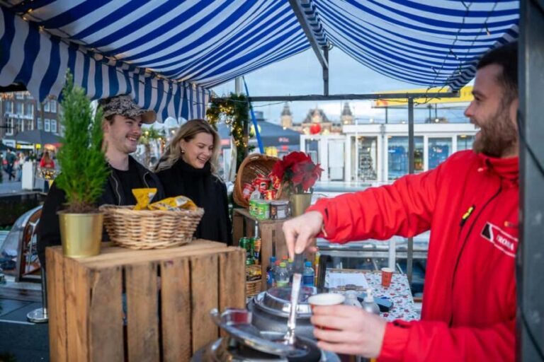 Amsterdam: Light Festival Open Boat with Hot Choco - The Itinerary in Detail