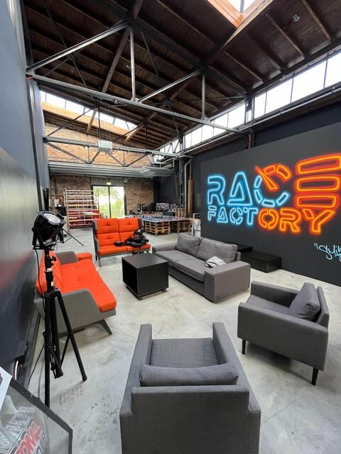 Berlin: Race Factory full-motion racing simulator ride - The Lounge Area and Extra Features