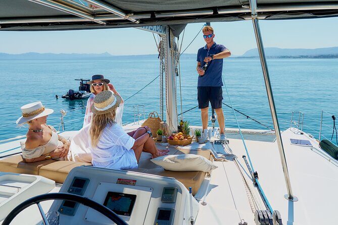 Chania Old Port All-inclusive Catamaran Cruise to Agioi Theodori - Onboard Experience and Amenities