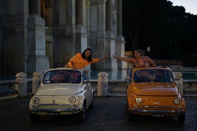 Explore Night Life in Rome with A Vintage Car Fiat 500 - The Experience in Practice
