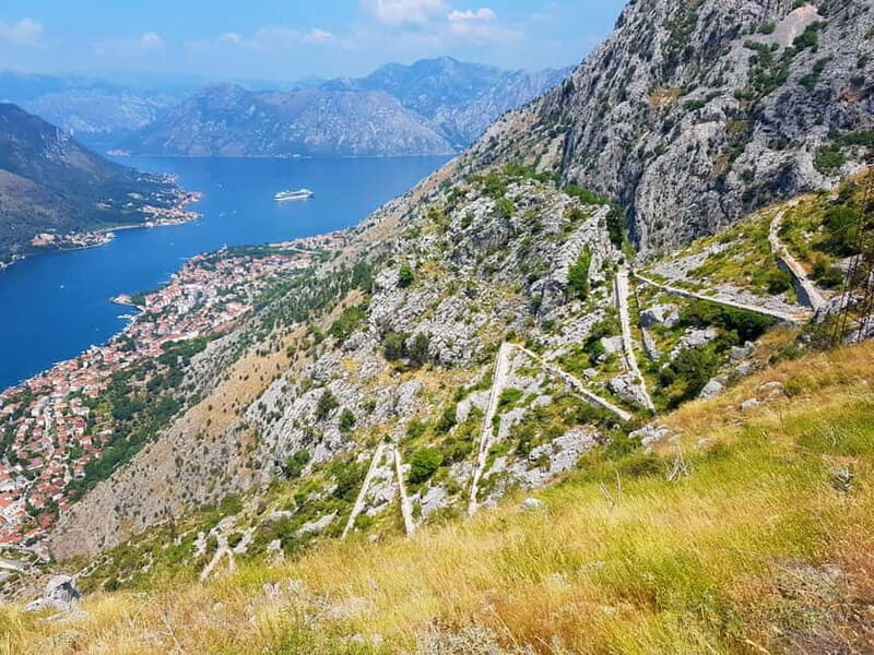 Hiking downhill Krstac to Kotor, visit San Giovanni fortress - Walking the Serpentine Path: From Forest to Open Views