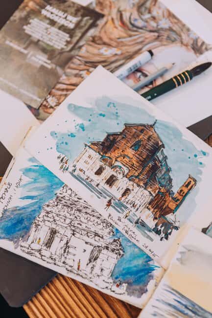 Kraków: Paint Watercolor Postcard with a Local Artist - Enjoying Local Snacks and Drinks