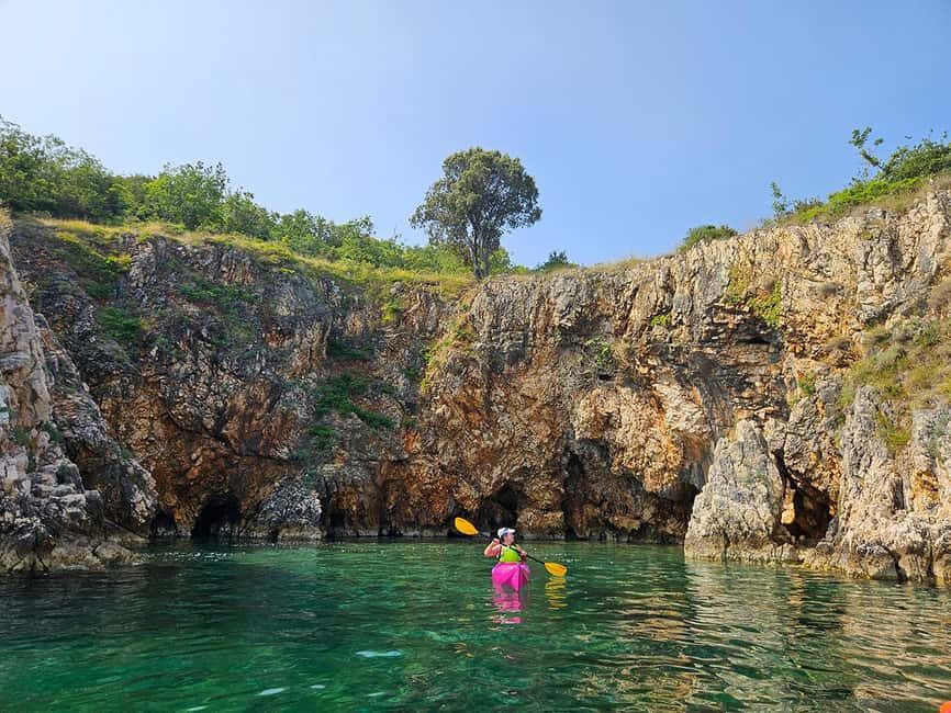 Krk Island: avlena bay guided Kayak tour with snorkeling - The Itinerary in Detail