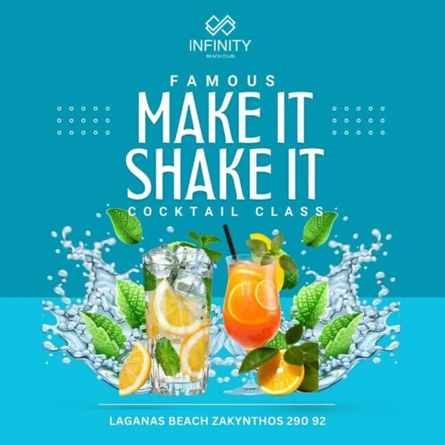 Laganas: Infinity Beach Club 'Make it Shake' Cocktail Class - Key Points