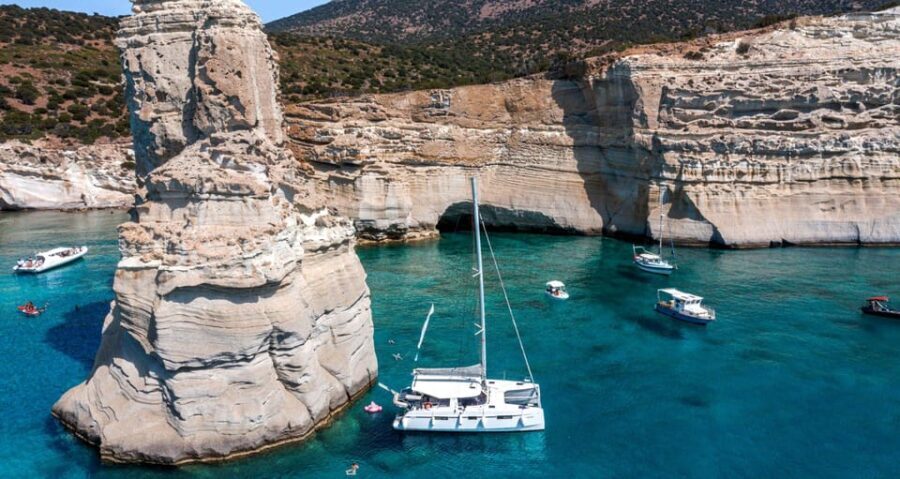Milos: Kleftiko Sunset Catamaran Cruise with Meal & Drinks - What to Expect from the Itinerary