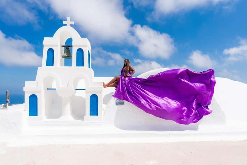 Oia: Santorini Photoshoot with Flying Dress Rental Option - The Dress Experience — Is It Worth It?