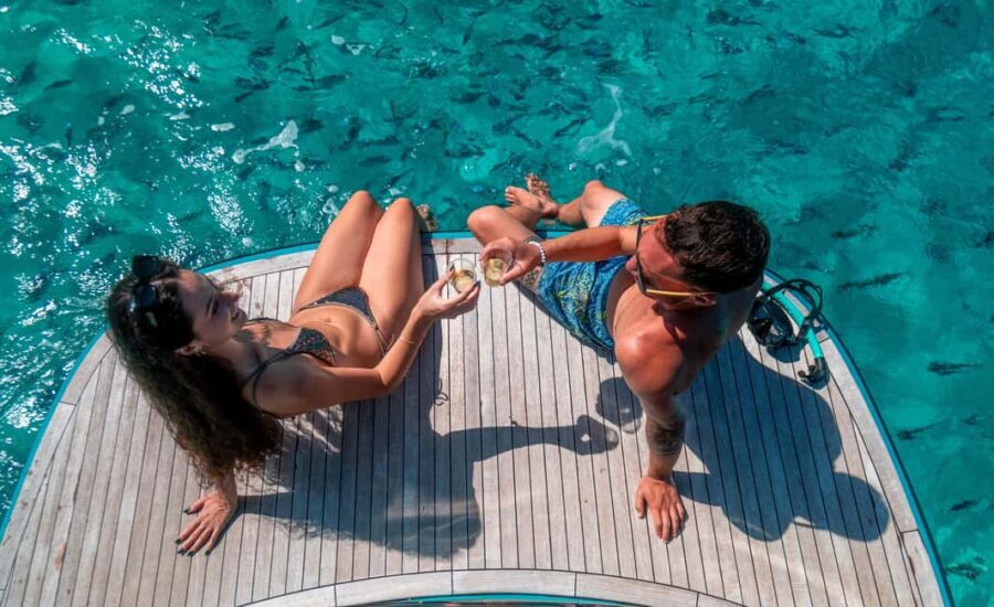 Palau: Hybrid Eco Boat Tour in Costa Smeralda with Aperitif - The Swim Stops: Crystal Clear Waters