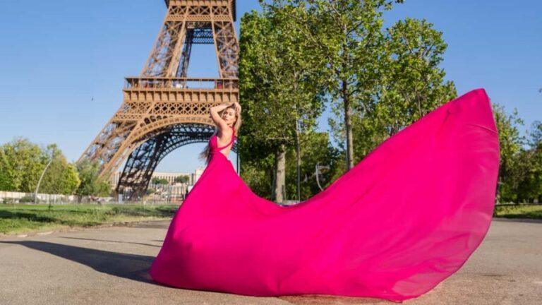 Paris: Eiffel Tower Flying-Dress Photoshoot jonadress - The Dress Experience