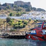 Rhodes: High Speed Cruise to Lindos - Arriving in Lindos