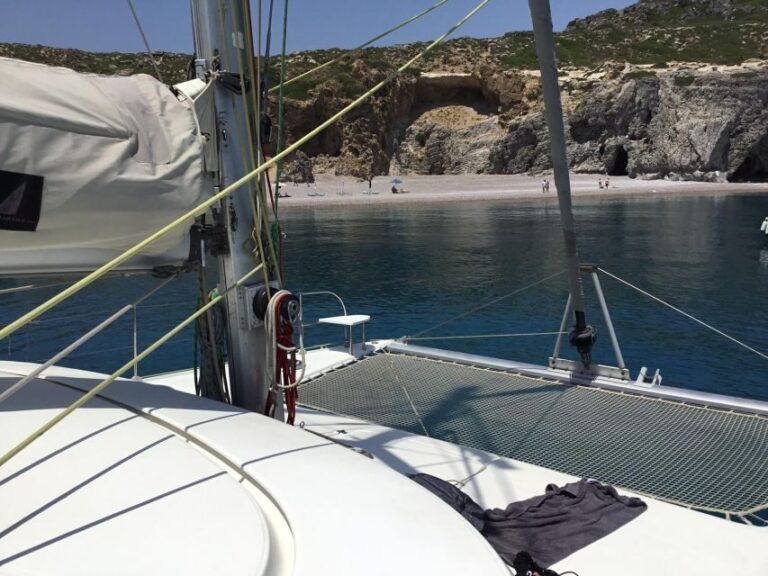 Rhodes: Sailing Catamaran Day Cruise with food and drinks - The Itinerary: A Day of Swimming, Sun, and Food