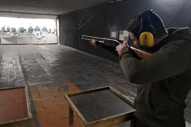 Riga Gun Range: shooting with Winchester, Glock17, & Kalashnikov - The Weapons and Shooting Details