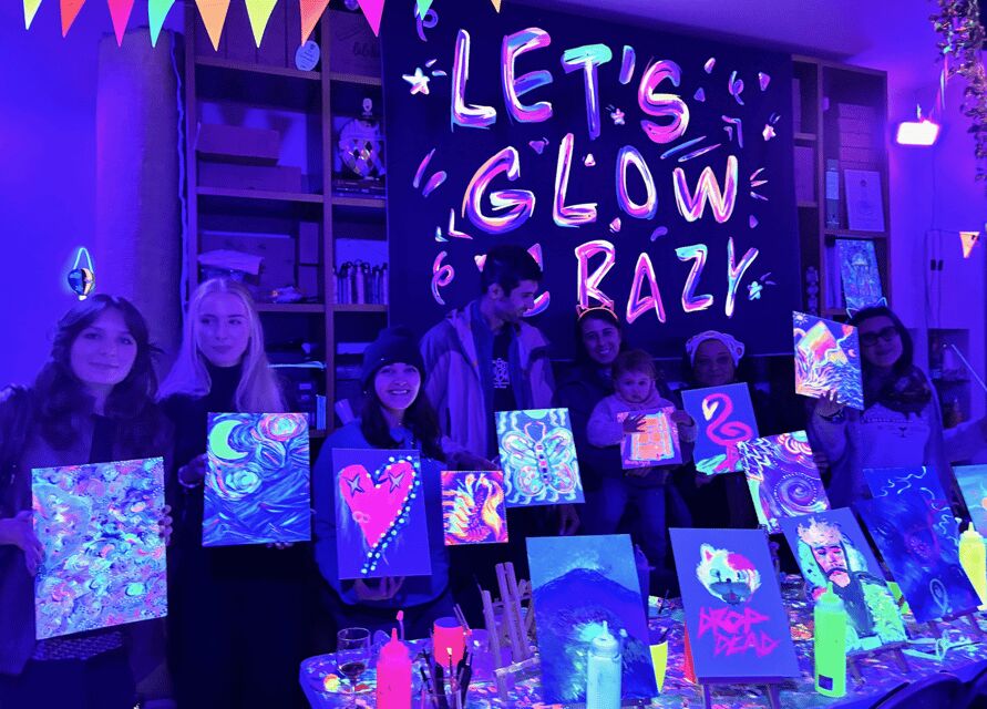 Rome: Fluorescent Painting in artist's studio with Fine Wine - The Experience Provider and Booking Details