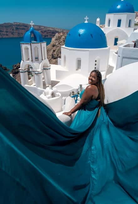 Santorini: Flying Dress Photoshoot Private Entry to Blue Dom - The Experience Breakdown - What You Can Expect