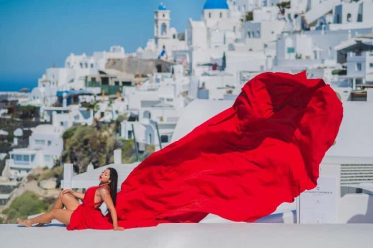 Santorini: Flying Dress Photoshoot with Pickup - How the Experience Is Structured