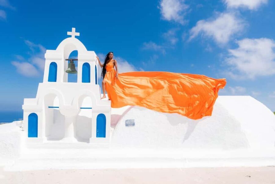 Santorini: Flying Dress Rental - The Hidden Photo Spots