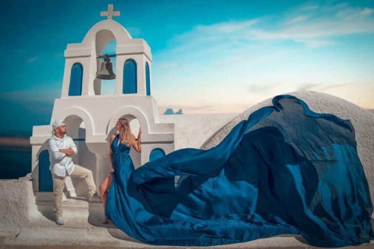 Santorini: Proposal Photoshoot l Private Entry to blue Dome - The Itinerary and What It Means for You