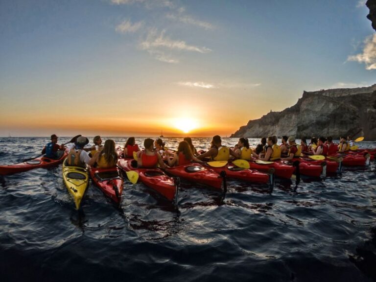 Santorini: Sunset Sea Kayak with Light Dinner - The Sunset’s Magic