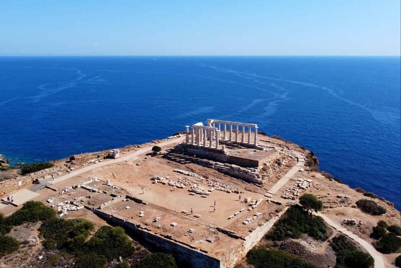 Sunset at Cape Sounio - The First Stop: Lake Vouliagmeni