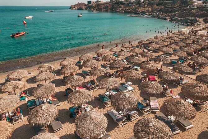 Super Paradise Beach Mykonos Seaside Sunbed (3rd & 4th row) - What the Beach Offers