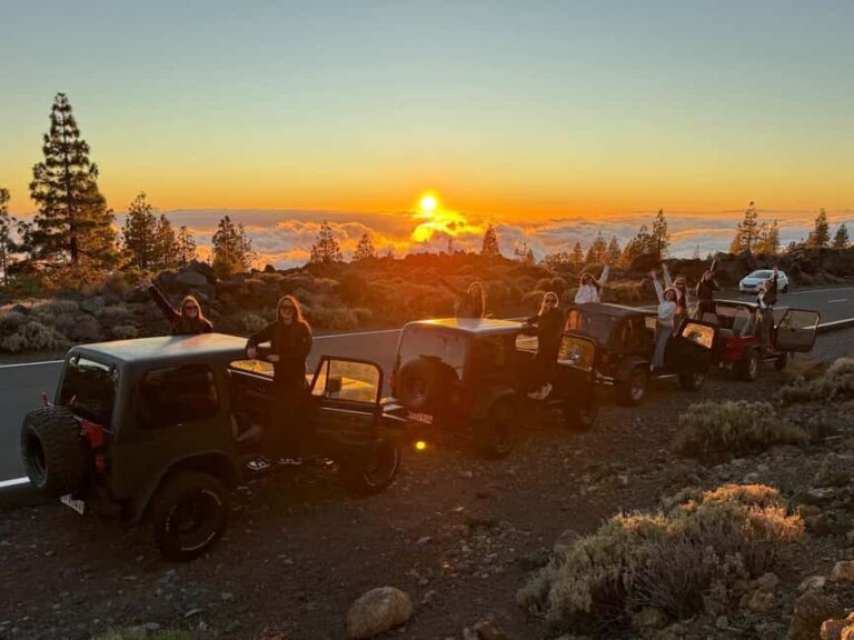 Tenerife: Jeep Wrangler Tour to Mount Teide, Day and Sunset - What’s Included and What’s Not