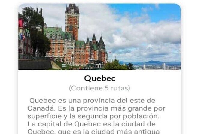 APP Self-Guided Tours Quebec with Audioguide - In-Depth Look at the Itinerary