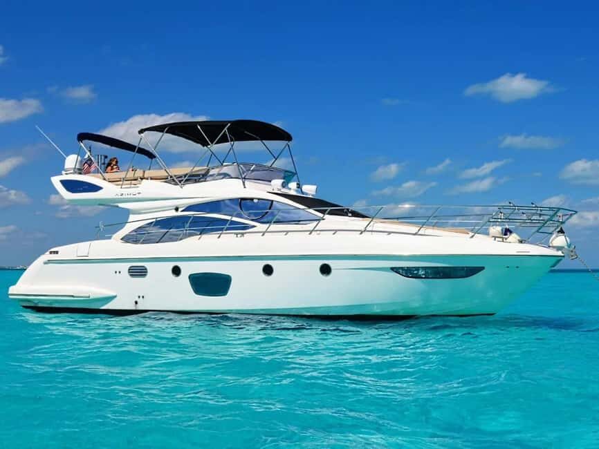 Cancun: Azimut 47 Fly Private Yacht - 6 hours to Isla Mujeres - What’s Included and What to Expect