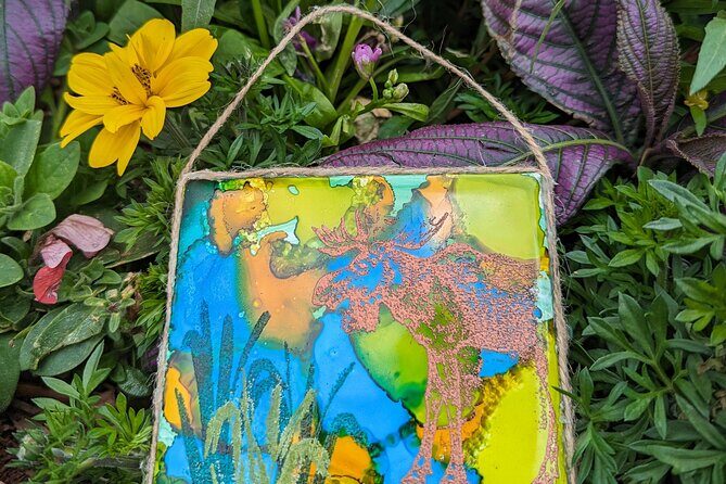 Embossed Alcohol Ink Tile in Estes Park - The Creative Process and Materials