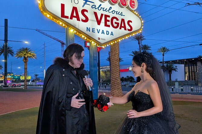 Goth Wedding or Vow Renewal at Vegas Sign with Props and Photos - Who’s It For?