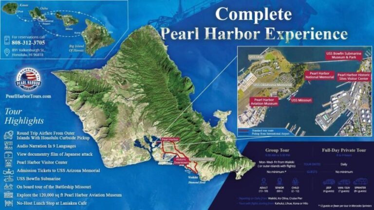 Pearl Harbor and Oahu Circle Island Tour FROM KONA - What’s Included & What’s Not